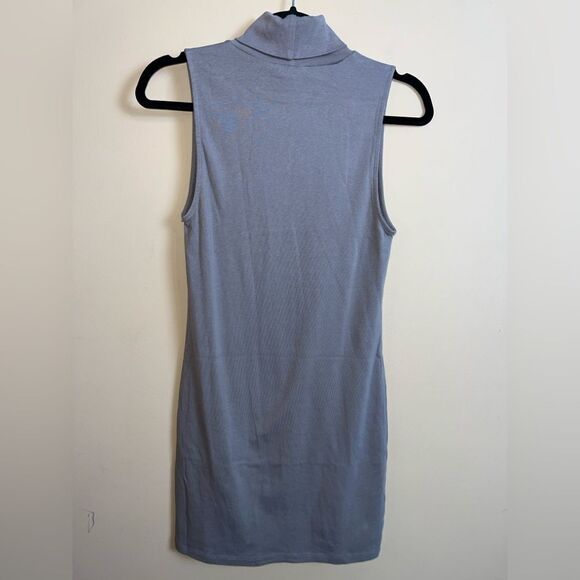 Zara Taupe Gray Sleeveless Bodycon Turtleneck Sweater Dress Size Large NWOT - Picture 3 of 3